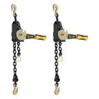 2 Pack Ratcheting Chain Binder 3/8-1/2 inch 6600 lbs Heavy Duty Load Binder with G70 Chain for Flatbed Truck Trailer Tie Down Hauling