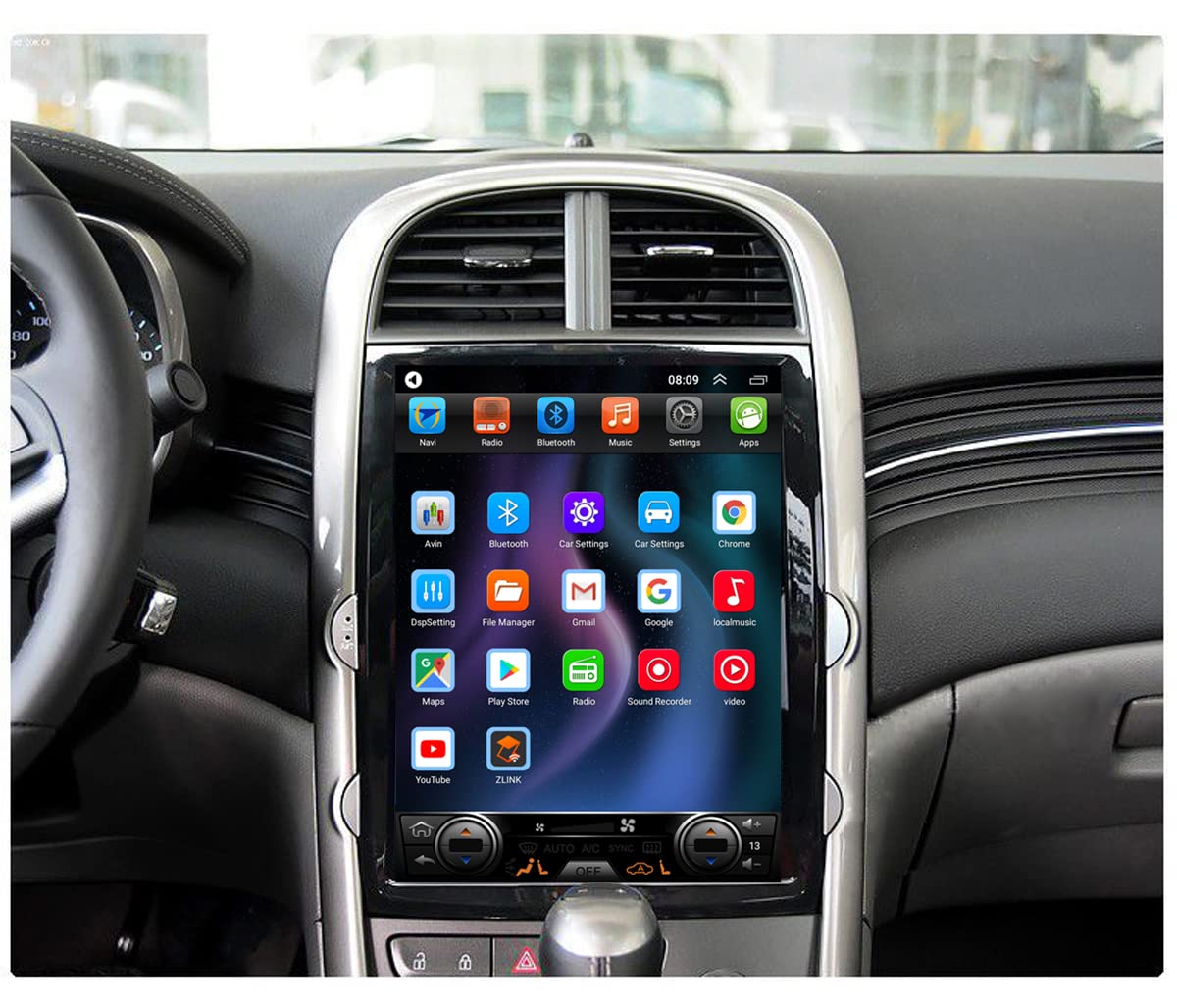 Android 12 Radio Stereo for Chevy Malibu （2013-2016） 12.1 inch IPS Screen Octa Core 4G+64G Head Unit Build-in Wireless Carplay/Android Auto/DSP/WiFi/GPS Free AHD Camera