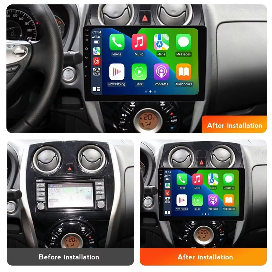 MekedeTech Android Car Radio Stereo Navigation for Nissan Note 2012 2013 2014 2015 2016 2017 2018 2019 Head Unit Replacement,Touch Screen Upgrade with Wireless CarPlay/Android Auto,4 core 1+32G