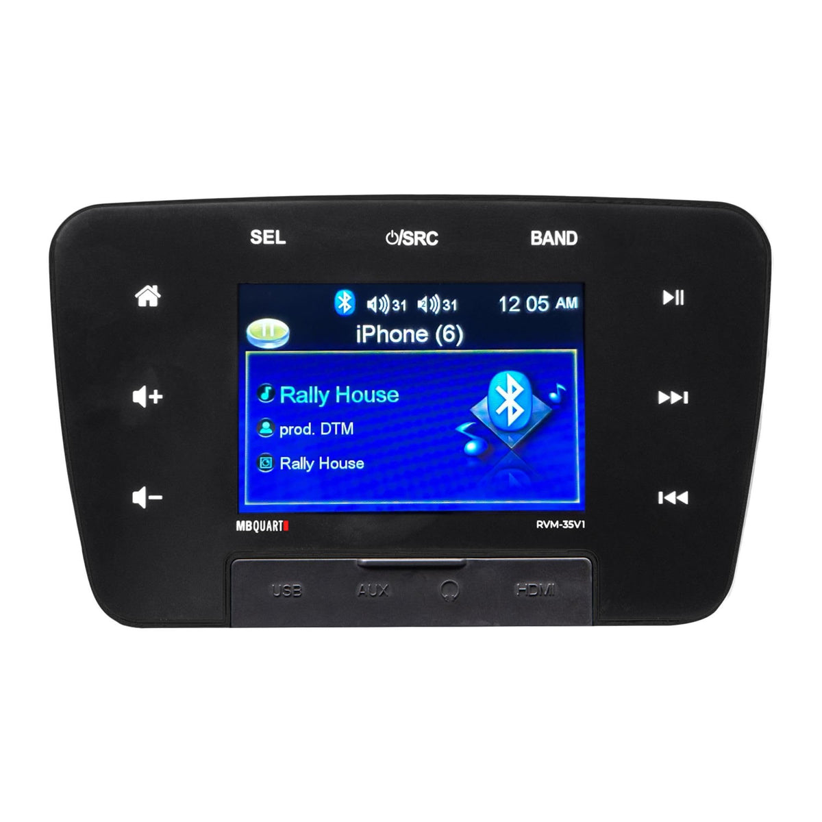 MB Quart 3.5 Inch Touchscreen RV Source Unit, Bluetooth Multi-Zone