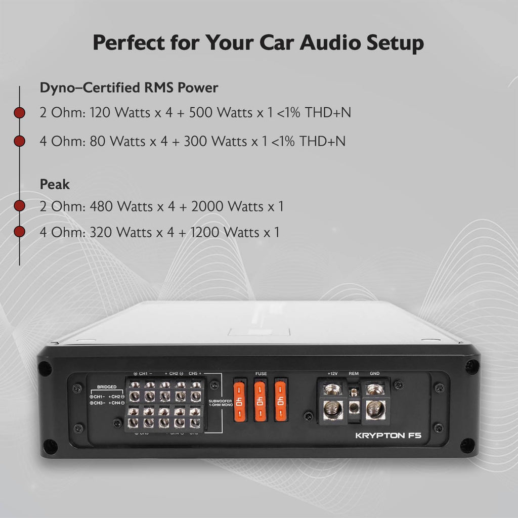 Rockville Krypton F5 5 Channel Car Amplifier, 3200W Peak / 800W RMS