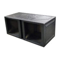 QPower QBOMB15VSQ Dual 15-Inch Center-Vented Subwoofer Box, Square