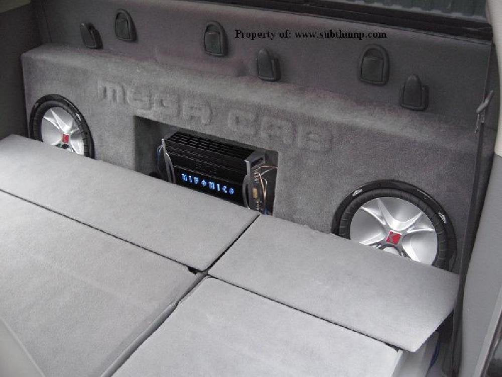 2012-2018 Ram Mega Cab Dual 12 Sub Box with Amp Space