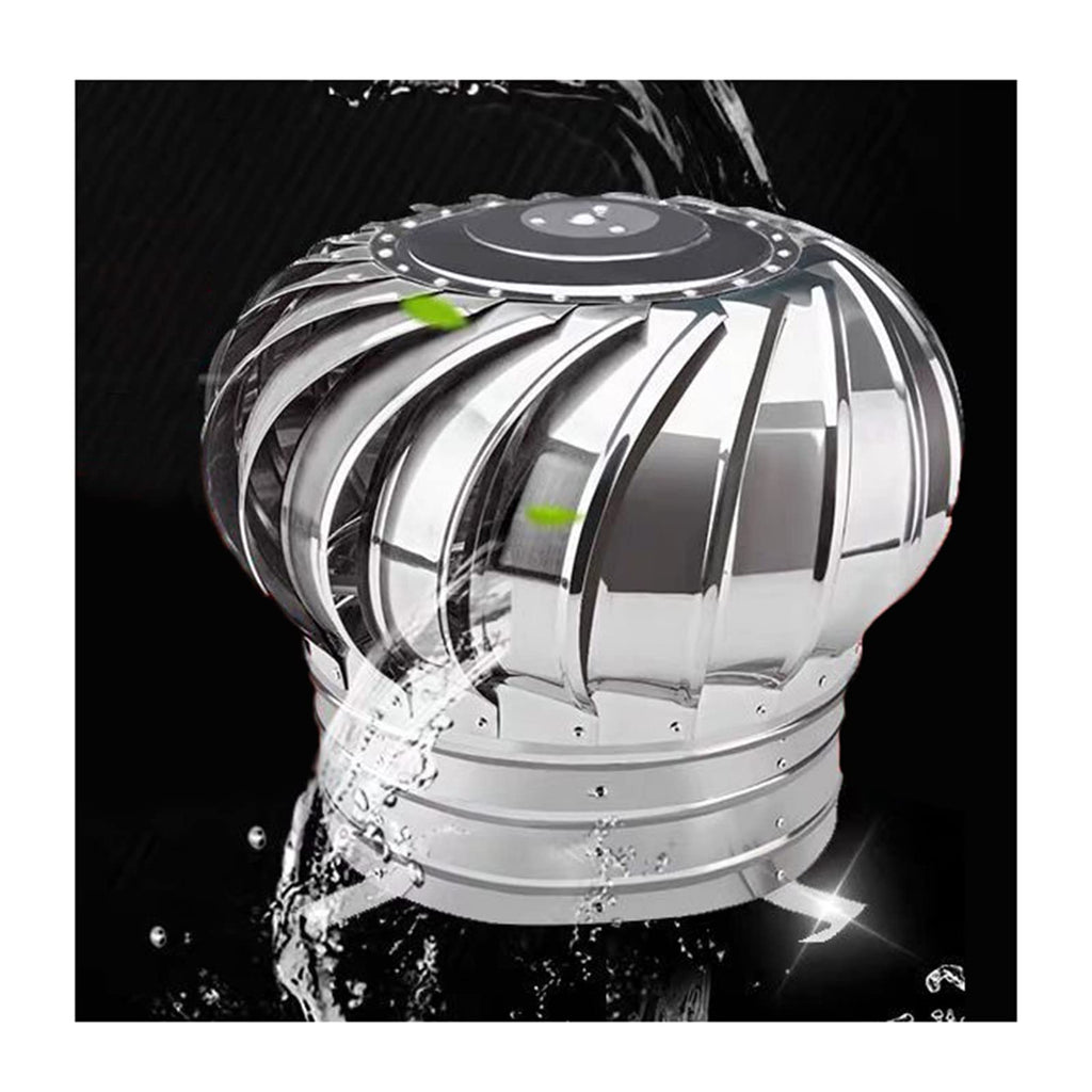 Stainless Steel Spinning Roof Turbine Ventilator for Ventilation Chimney Cowl Anti Downdraught Cap Spinner (100mm)