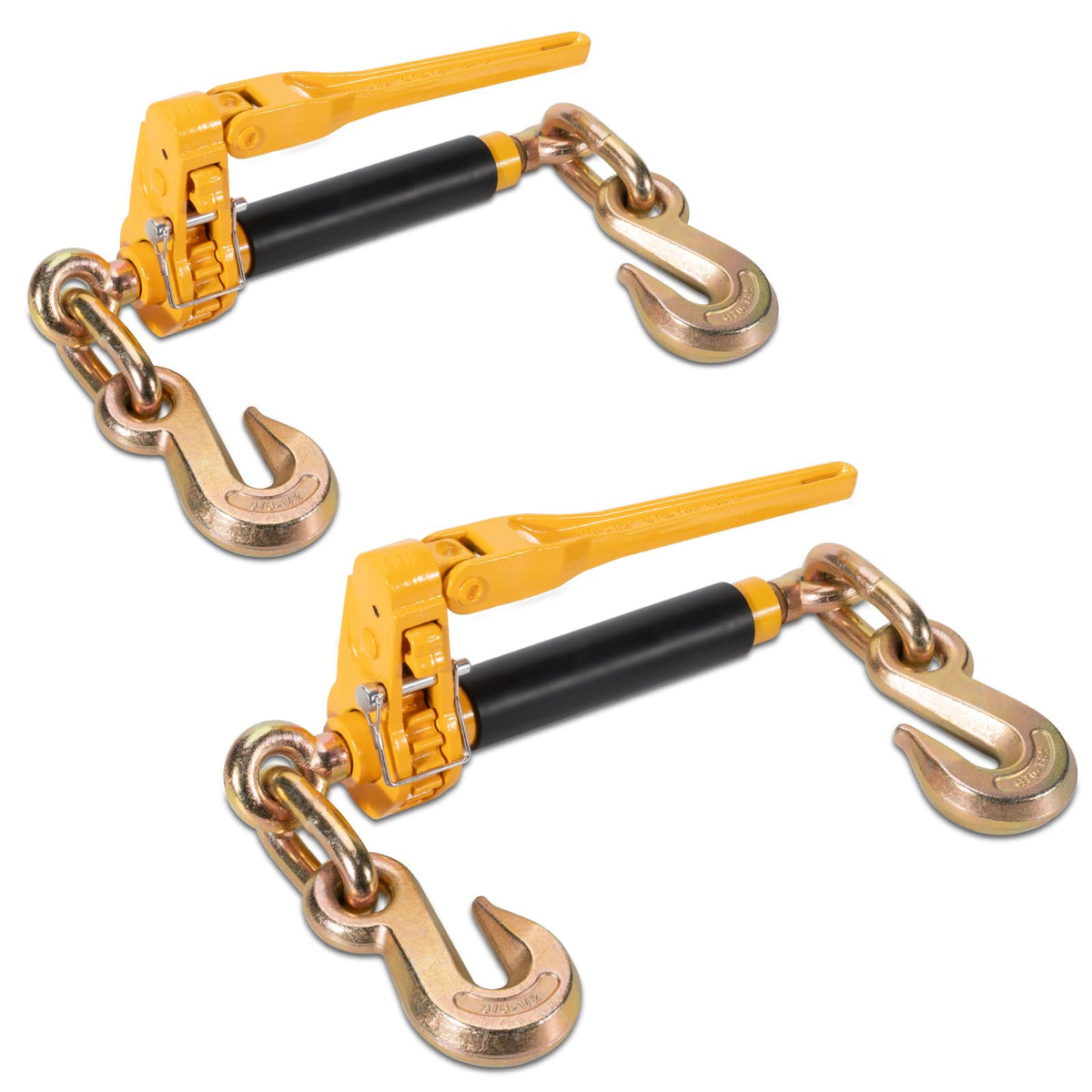 3/8-1/2" Folding Ratchet Binder G70 12kLbs for Flatbed Trailer, 4Pcs