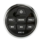 Kicker All-Weather Marine Gauge Style Bluetooth USB Stereo Receiver Bundle with Wired Remote, 4x 8" 2-Way 300W Max Coaxial Marine LED Speakers w/ White Grilles, 50-Ft 16-Gauge Wire, 22" Antenna
