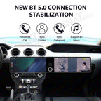 12.3 inch Dual Screen for Ford Mustang Radio Upgrade 2015-2023,Android Stereo Replacement,Touch Screen,Qualccomm 8core CPU,Carplay and Android Auto,Keep SWC and Factory Camera (8+128GB)