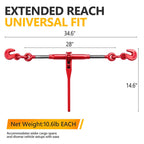 TUFFIOM 4Pcs 20ft Chain Kit & 3/8"-1/2" Ratchet Binder, 9215 Lbs G70-G80