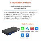 Wireless Carplay Android Auto Adapter for Audi A4 A5 Q5 S4 S5 2008-2018 | MMI 3G Retrofit Kit with Navigation, Music, Siri, OEM Knob Control, Camera Input