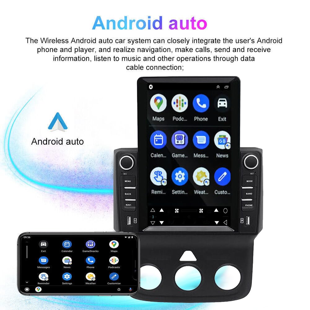 Android 13 Car Radio Stereo Player for Dodge Ram 1500 3500 2013-2019 9.7 Inch LCD Touchscreen Monitor Radio Stereo Navigation with Wireless Carplay and Android Auto GPS/WiFi/Bluetooth/Am/Fm(2+32G)