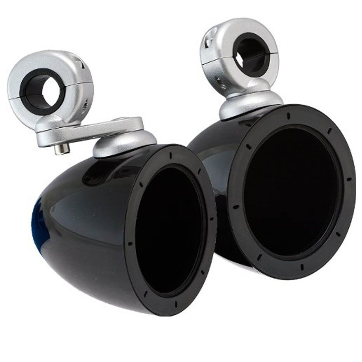 KICKER Black Mini Marine Wakeboard Tower Enclosures with 4" 150 Watt Max Power 2-Way Coaxial Audio Speakers (Pair)