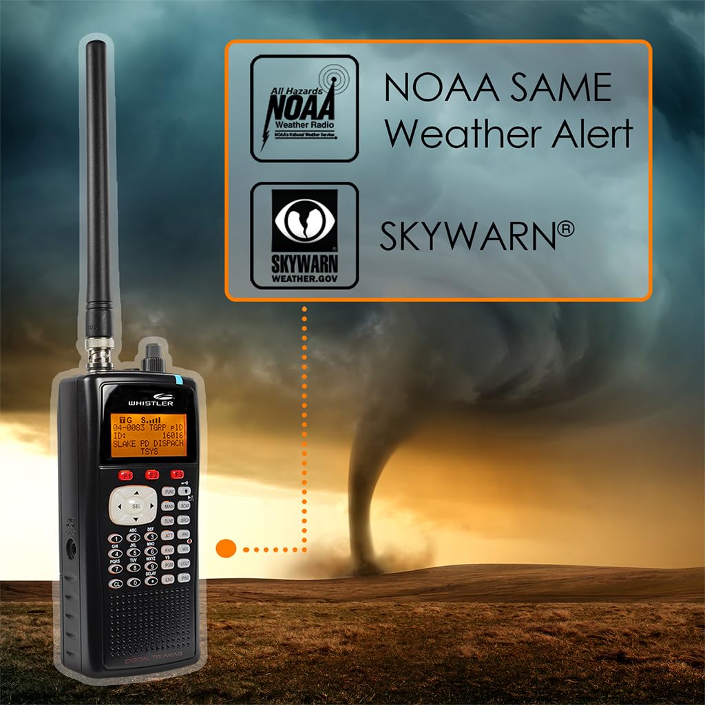 Whistler WS1040 Handheld Digital Scanner – P25 Phase I, Trunking, Same Weather Alerts, Multi-System Support, Programmable, PC Interface, LED & Audio Alerts