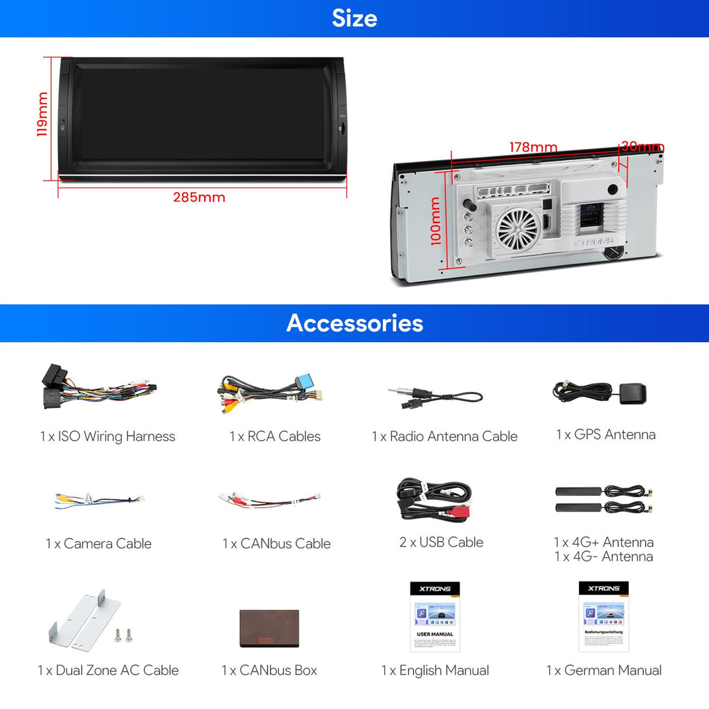 XTRONS Car Stereo for BMW X5 E53, Android 14 Qualcomm Octa Core 8GB+256GB Car Radio, 10.25” QLED Touch Screen GPS Navigation for Car Bluetooth Head Unit DSP CarPlay Android Auto 5GHz WiFi