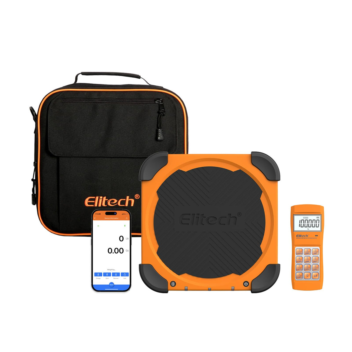 Elitech Wireless Refrigerant Scale 220 lb, Bluetooth HVAC Scale, LMC-210