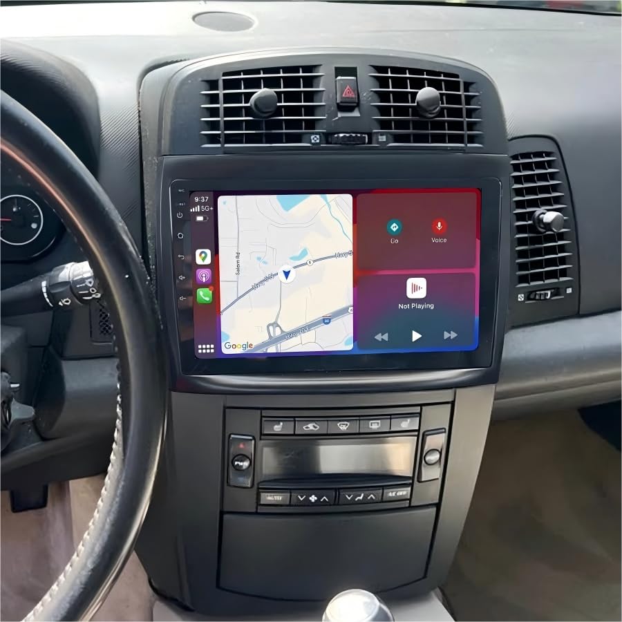 Car Radio for Cadillac CTS 2003 2004 2005 2006 2007 with Apple Carplay & Android Auto, 10-Inch Touch Screen Car Stereo with GPS Bluetooth WiFi Double Din DSP FM RDS Camera, 4+64GB