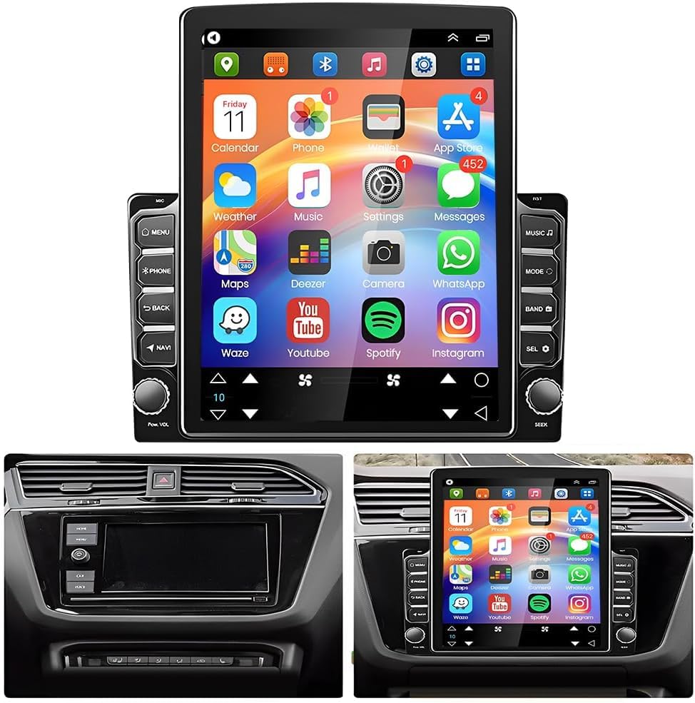 Android 13 Car Stereo Upgrade for Jeep Commander 2006-2010 Radio Head Unit 9.7inch Touchscreen Double Din Stereo with Wireless Carplay Android Auto GPS WiFi Backup Camera,2+32G