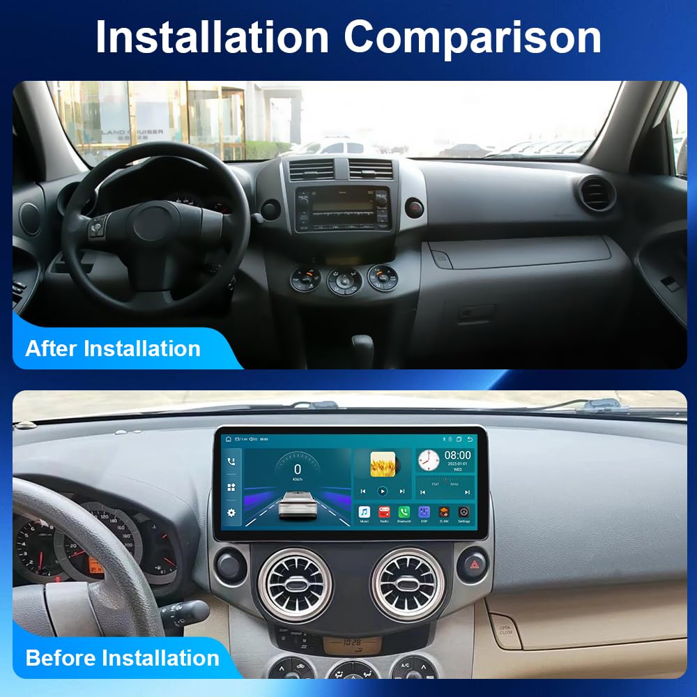 8 Core 6+128G Car Radio Stereo for Toyota RAV4 2007‑2012 Android w/CarPlay