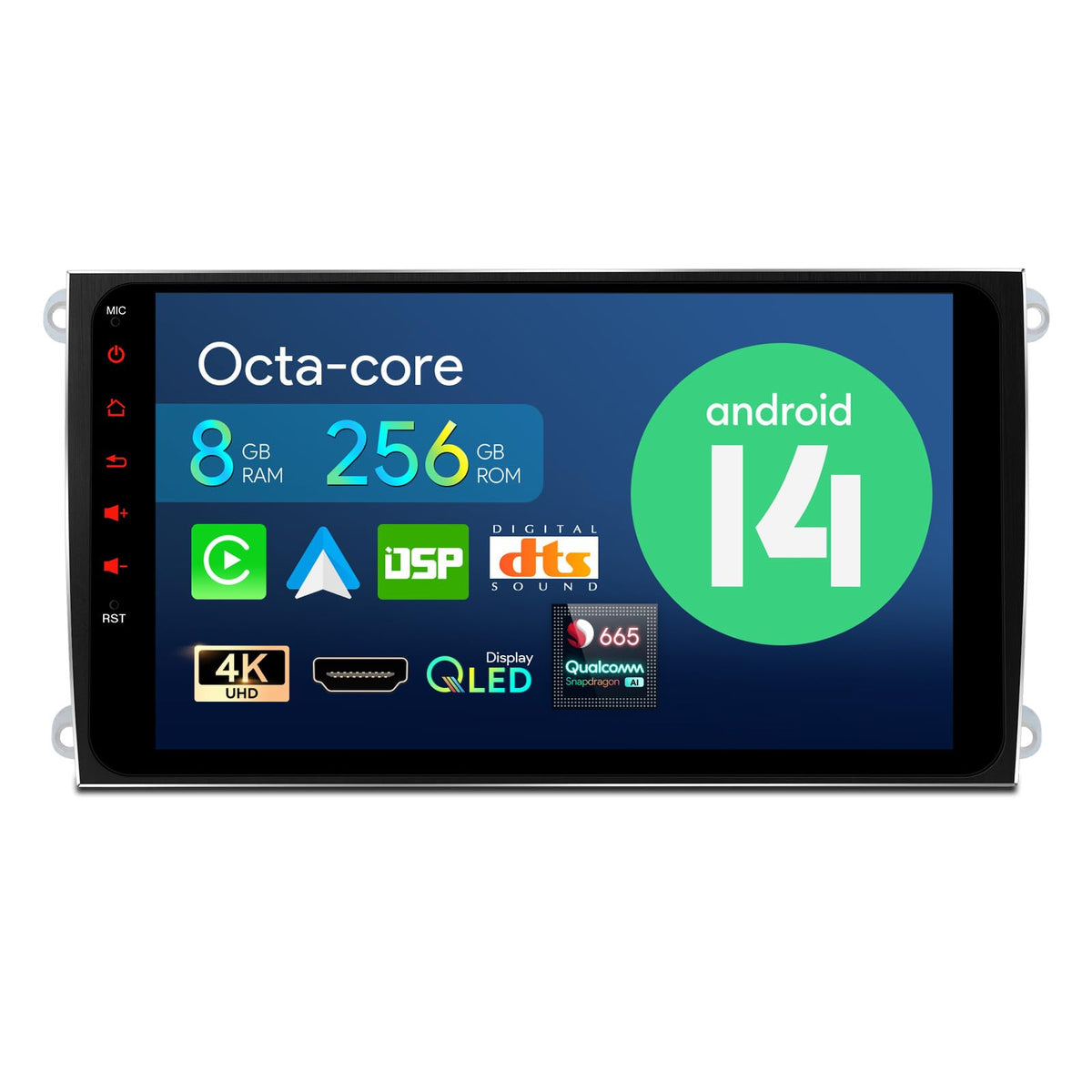 XTRONS Car Stereo for Porsche Cayenne 2003-2010 with Optical Fiber Decoder, Android 14 Qualcomm Octa Core 8GB+256GB, 9 Inch IPS Touch Screen GPS Navigation Built-in DSP CarPlay Android Auto