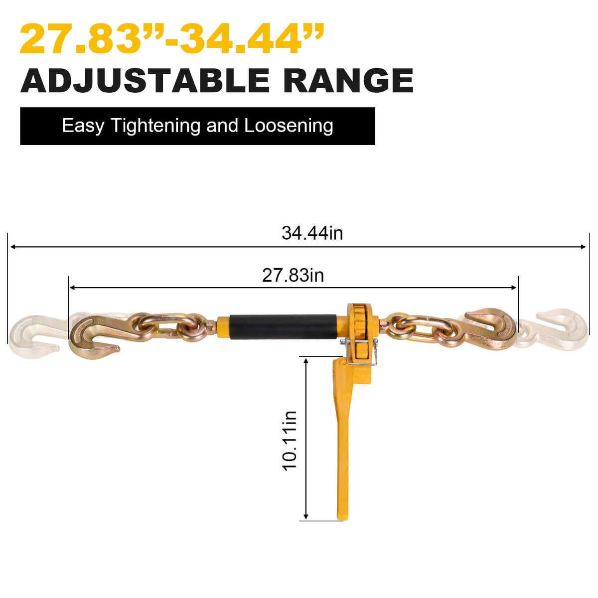 3/8-1/2" Folding Ratchet Binder G70 12kLbs for Flatbed Trailer, 4Pcs