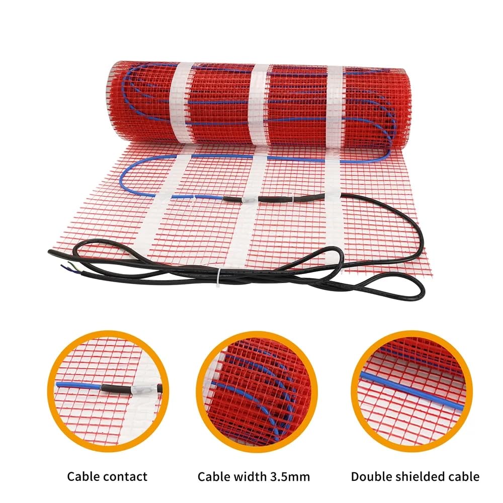 150w/m2 0.5~15m2 Warm Floor Heating Mat for Ceramic Tile Wooden Floor Heating System Width 50cm Satisfied(50cmX3m - 225W)