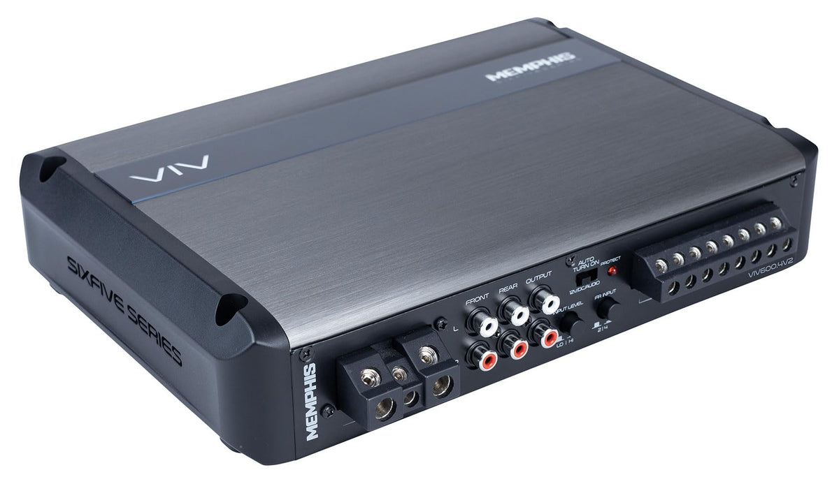 Memphis Audio VIV600.4V2 SixFive Series Bundle: 600-Watt 4-Channel DSP Car Amplifier, RWK42 4-Gauge Car Amp Wiring Installation Kit w/(2) RCA Cables, 2-Items