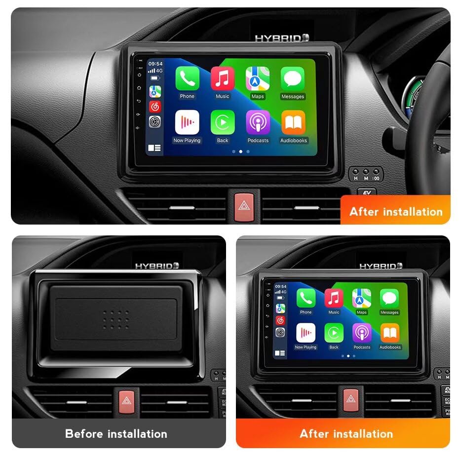 2+64GB Android Radio for Toyota Noah Voxy R80 2014-2021 Stereo Upgrade Dash Kit Car GPS Navigation,9" IPS Touch Screen Head Unit with Car-Play & Android Auto/SWC/Rear View