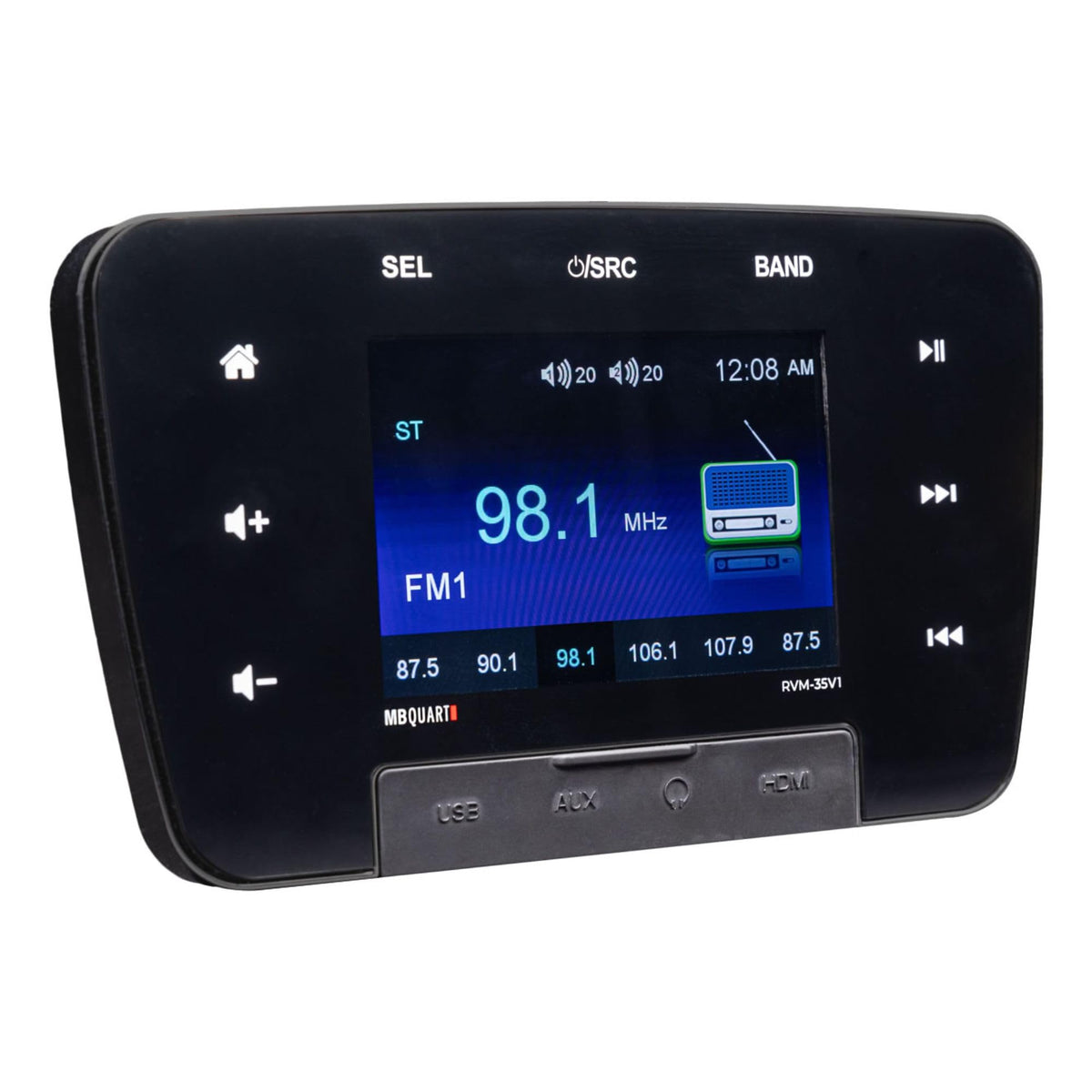 MB Quart 3.5 Inch Touchscreen RV Source Unit, Bluetooth Multi-Zone
