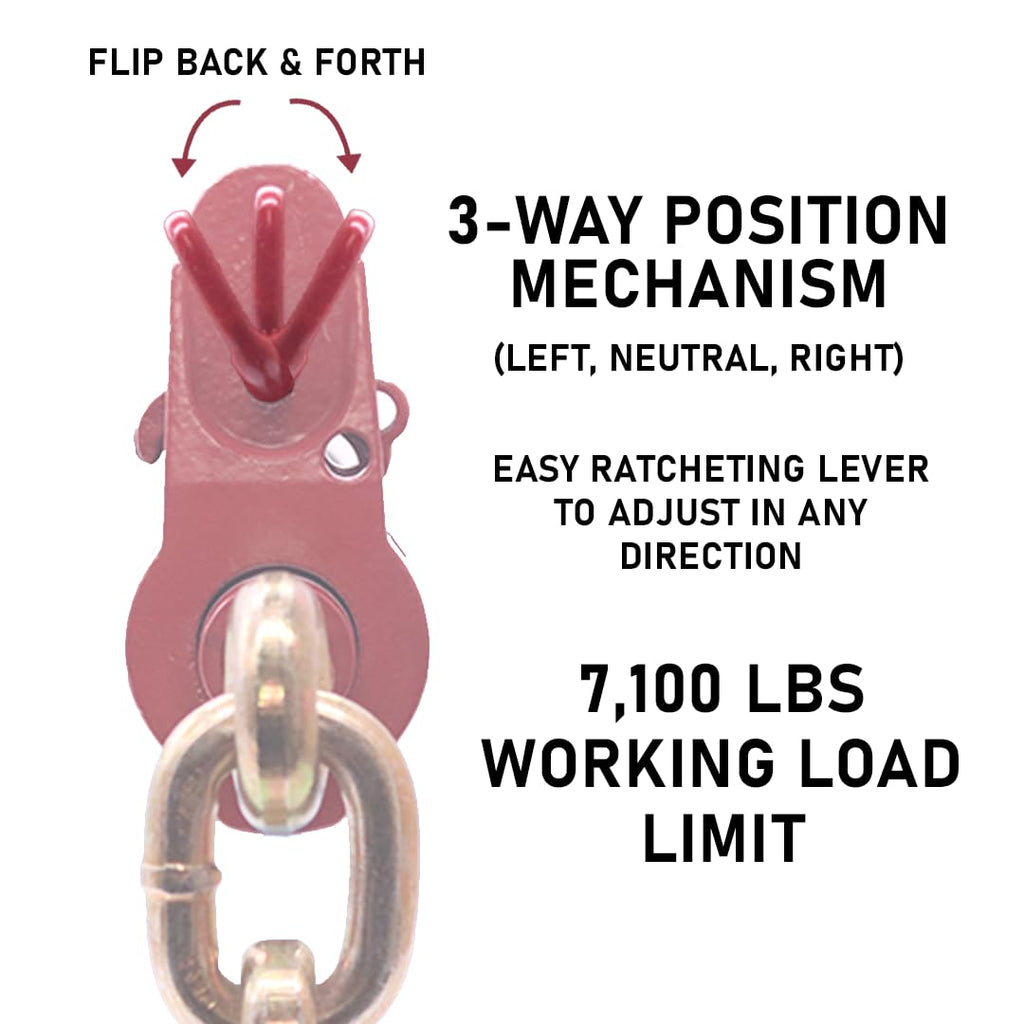 BoxerTool 4 Pack 5/16" - 3/8" Heavy Duty Folding Handle Ratchet Load Binder w/Grab Hook 7,100 lbs WLL - Transport Chain Binder