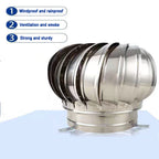 Stainless Steel Spinning Roof Turbine Ventilator for Ventilation Chimney Cowl Anti Downdraught Cap Spinner (100mm)