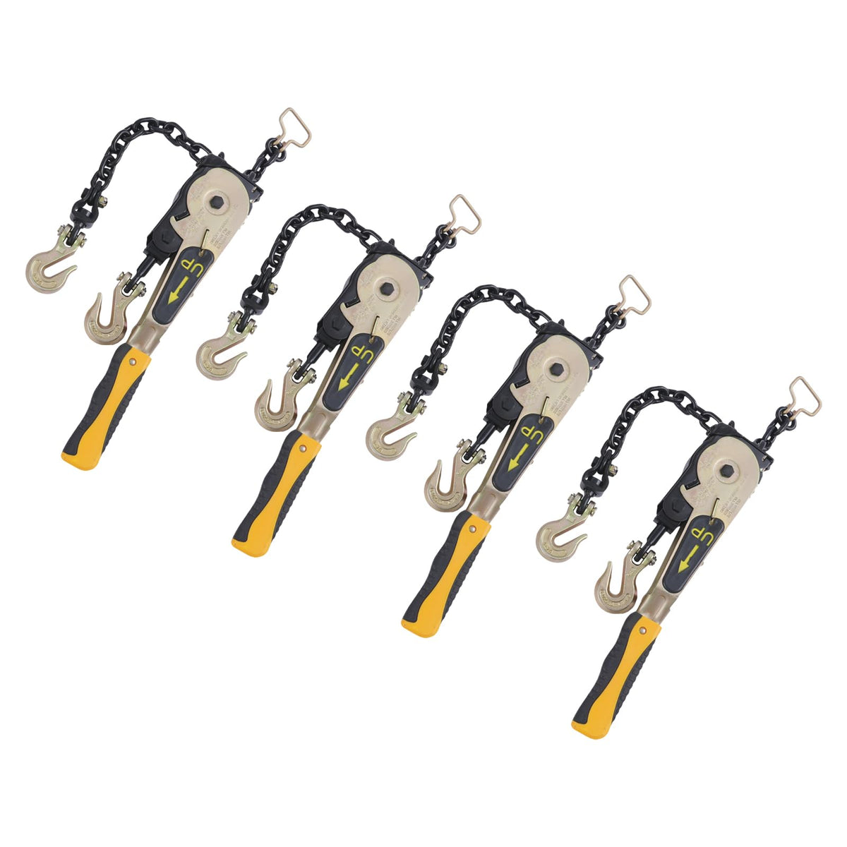Ratchet Chain Binder 3/8-1/2 '' 6600lbs G70 Grab Hook, Heavy Duty Tie Down Hauling Chain, Tie Down Hauling Chain Binders for Hauling, Towing, Logging