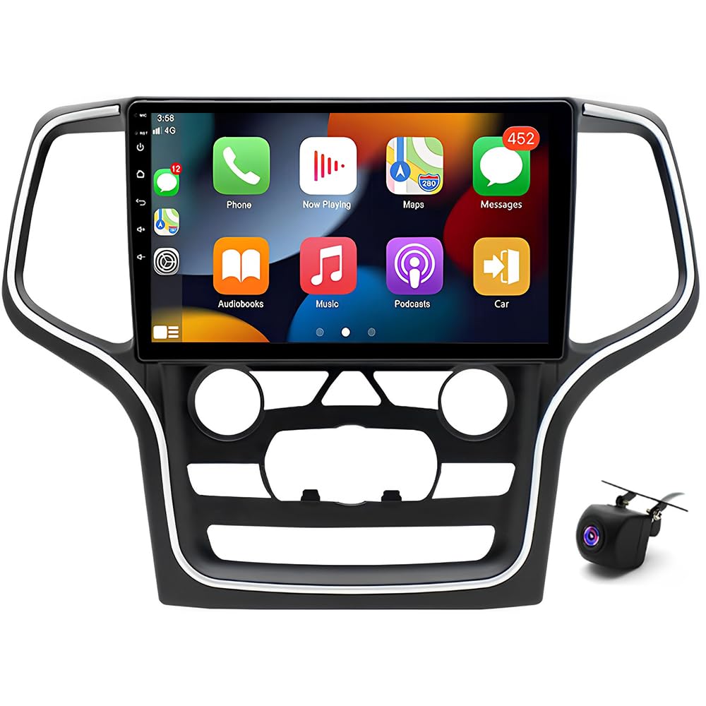10 inch Car Stereo Radio for Jeep Grand Cherokee 2014-2022, Android 13 Car Stereo Radio w/CarPlay &Android Auto Radio, Support WiFi GPS Navigation Bluetooth AHD Backup Camera - 2+32G