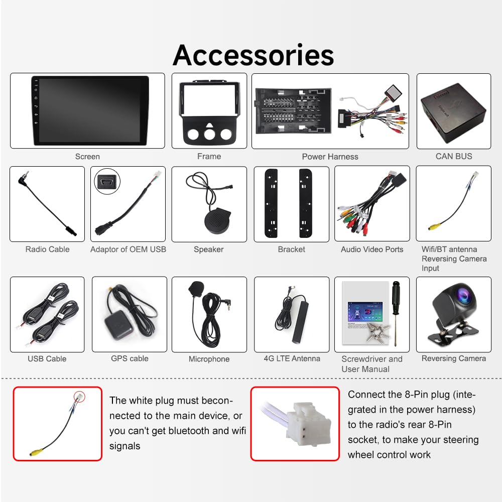 8 Core 4+64G Car Stereo for Dodge Ram 1500 2500 3500 2013-2018 Manual A/C