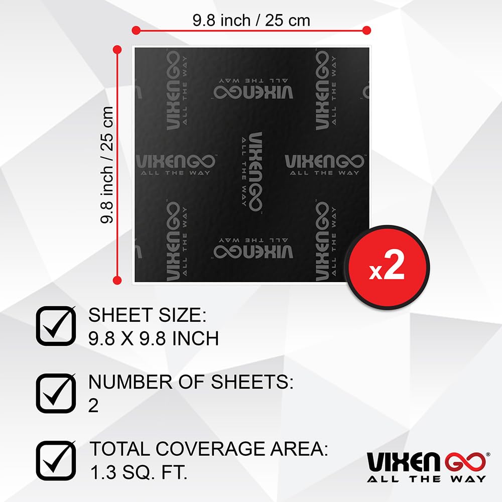 KICKER 51KSC69304 6"x9" KS 3-Way Speakers with Vixen Go Sound Deadener for Cars 80 mil, Butyl Rubber Deadening Material (2 Sheets, 1.3 sq ft Total)