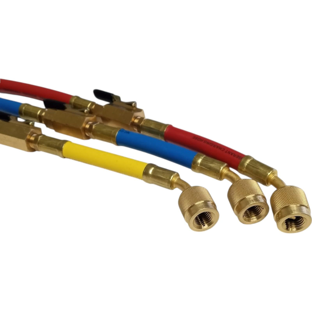 Mastercool 51261 2-Way Aluminum Manifold Gauge with 3/8" Vacuum Valve, Set 3-60" Ball Valve Hoses for HVAC Air Conditioning Refrigeration A2L R32 R545B.
