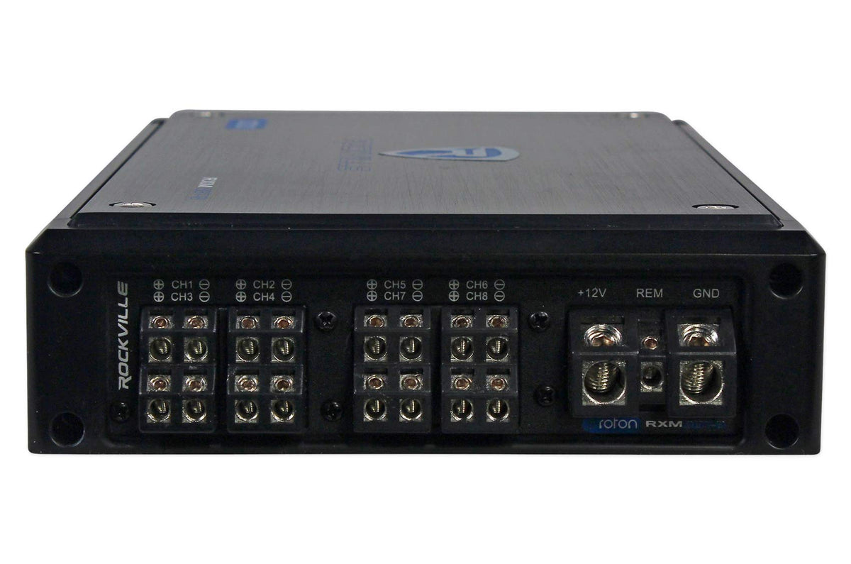 Rockville RXM8BTB 8 Channel Marine Boat Amplifier with Bluetooth, Black