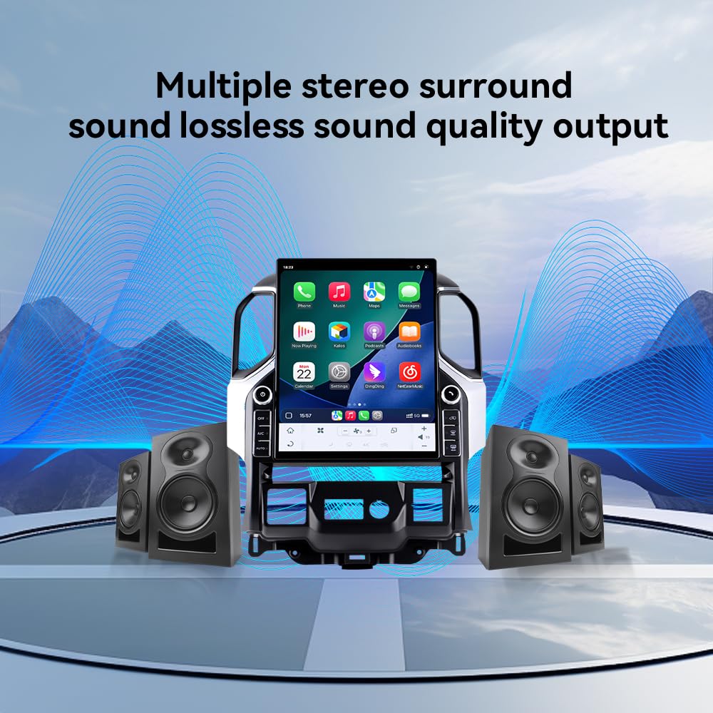16.2 Inch Touch Screen 4+64GB Android 15 Car Radio, Wireless Carplay Android Auto GPS Navigation Multimedia Head Unit for GMC Sierra Chevrolet Silverado 2019-2023
