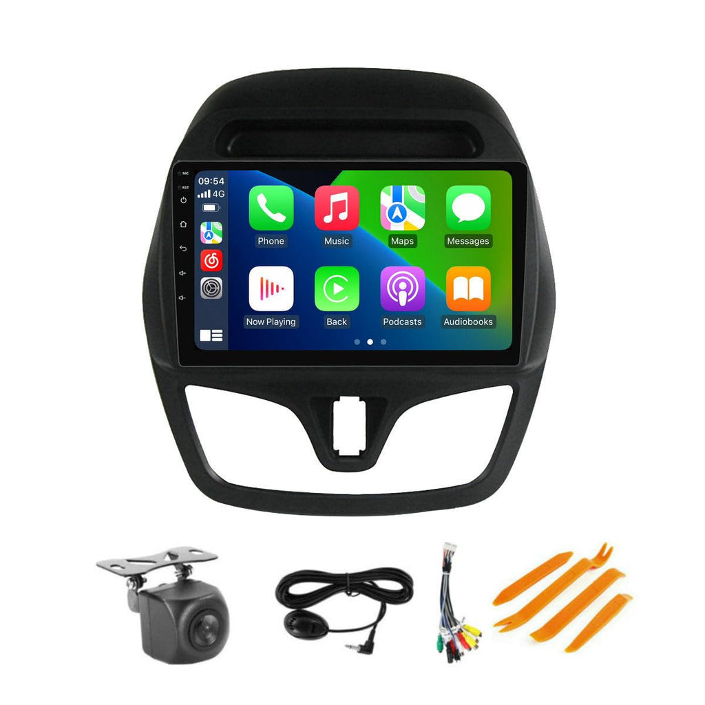 Car Radio Stereo for Chevrolet Chevy Spark Beat 2015-2018 Dash Kit Car GPS Navigation, 1+32GB 9" IPS Touch Screen Head Unit with Car-Play & Android Auto/SWC/Rear View