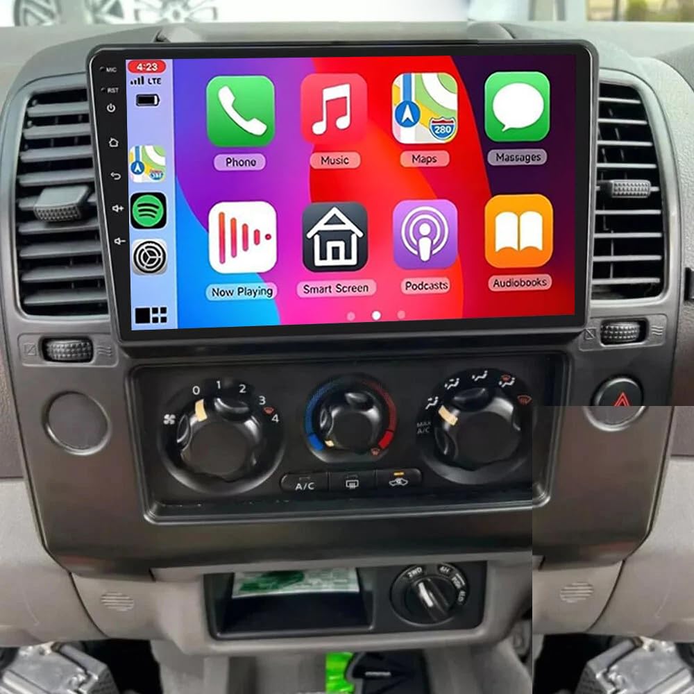 Android 13 Car Radio for Nissan NAVARA 2006-2012, 9 inch Touch Touch Screen Stereo Double Din Radio with Wireless Carplay Bluetooth Android GPS Navi WiFi FM RDS AHD Backup Camera SWC, 2+32G