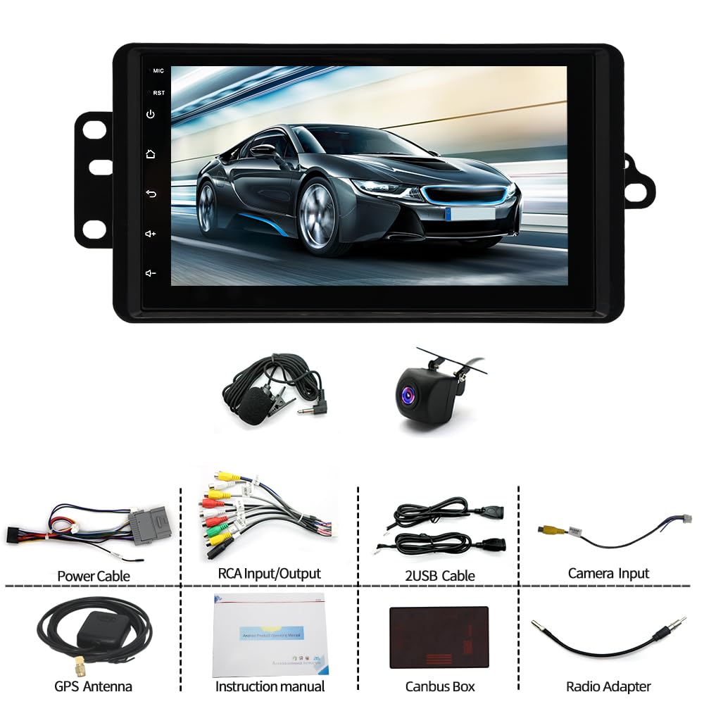 Car Radio Stereo for Oldsmobile Alero 2001-2004 with Carplay Android Auto, 7’’ Touch Screen Upgrade for Alero GPS, WiFi, BT, FM, SWC, Mic, Backup Cam