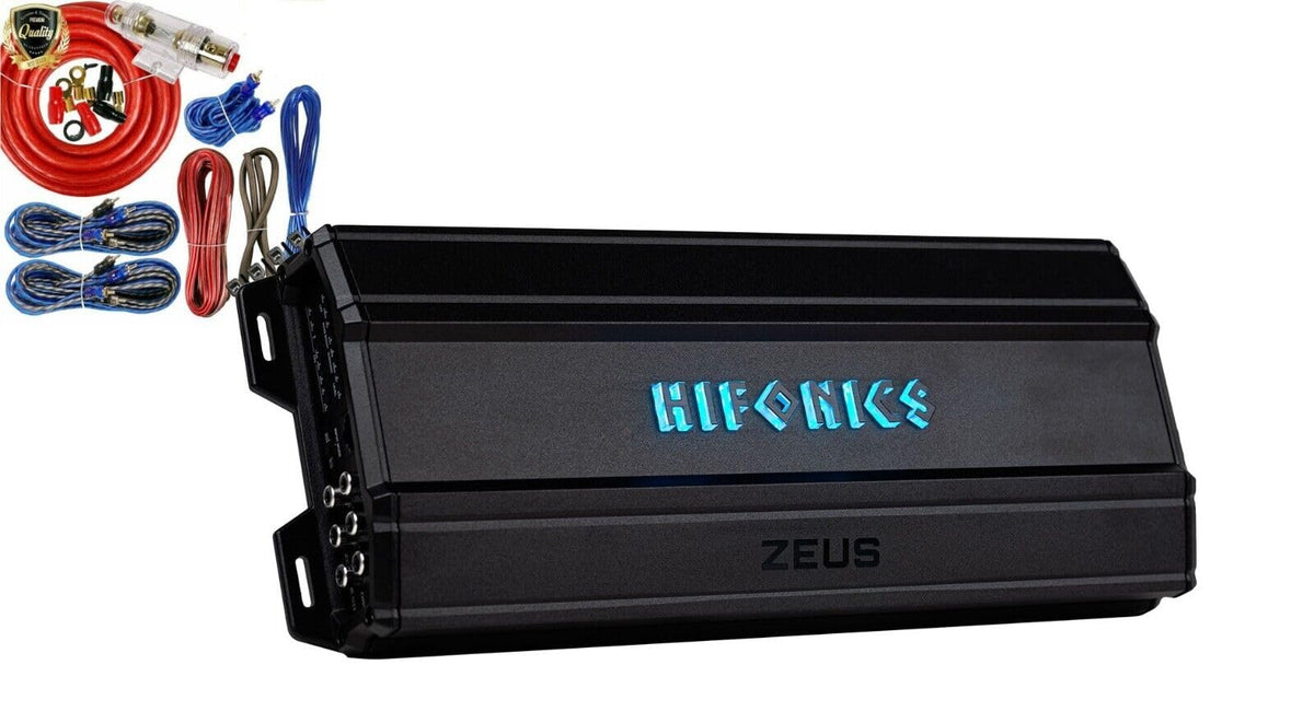 Hifonics ZD-1750.5D Zeus Delta 1750W 5-Channel Car Audio Amplifier with Complete 5-Channel 4 Gauge Installation Wiring Kit, Class D Design for Superior Sound