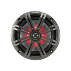 1 Pair (Qty 2) of Kicker 6.5" 2-Way 195 Watts Peak Power Coaxial Marine Audio Multicolor LED Speakers with Charcoal Grilles, 6.5" Marine Tower Speaker Enclosures (Pair) - Black