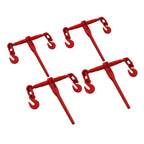 Grade 70 Chain 10,800 Lbs Transport Hauling Load Package - 5/16"-3/8" - Includes Ratchet Load Binder and 5/16"×20 FT Chains - Extended Galvanized Chains - 4 Pack - Red