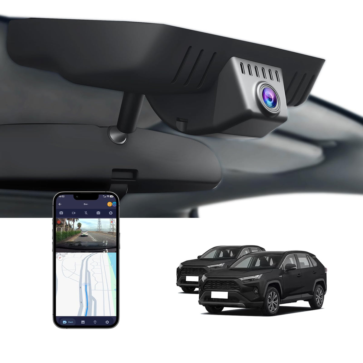 4K Dash Cam Front and Rear for Toyota RAV4 2022-2025 (Model B)