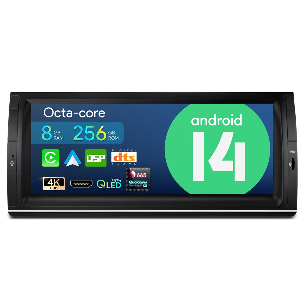 XTRONS Car Stereo for BMW X5 E53, Android 14 Qualcomm Octa Core 8GB+256GB Car Radio, 10.25” QLED Touch Screen GPS Navigation for Car Bluetooth Head Unit DSP CarPlay Android Auto 5GHz WiFi