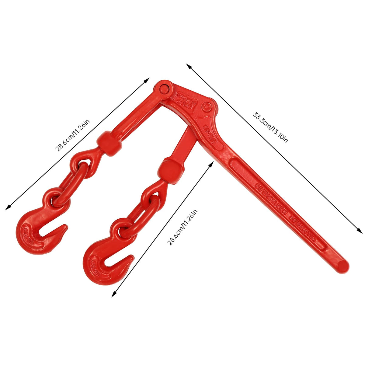 4 Pack Lever Load Binder, 5/16"-3/8" Ratchet Chain Binders, 9200lbs Working Strength with Hooks, for Flatbed Truck, Trailer, Tie Down, Hauling, Towing