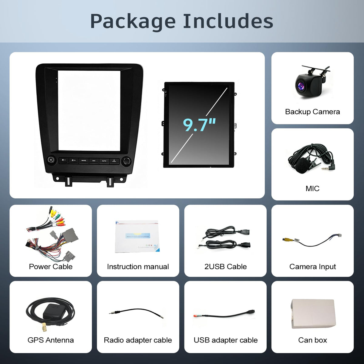 4+64G 9.7" Android Car Stereo for Ford Mustang 2010-2014