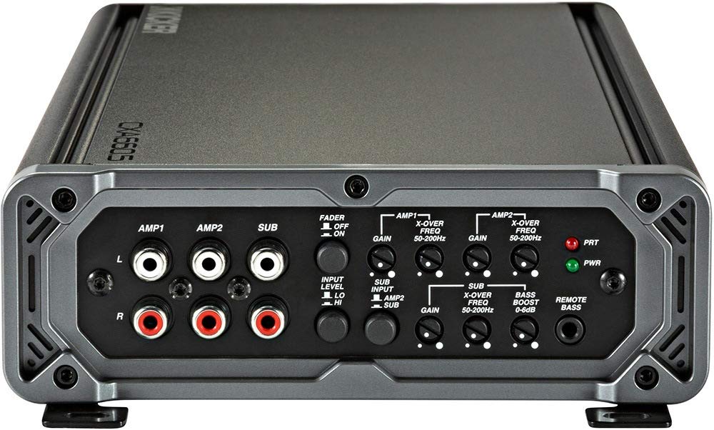 KICKER Amplifier and Amp Kit Package of 2 Items - CX Series 660W RMS Class AB/D 5-Channel Amplifier and Complete 4AWG Wiring Kit