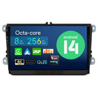 XTRONS Car Stereo for Volkswagen VW Jetta Beetle Tiguan Passat, Android 13 Octa Core 8GB+256GB Double Din Car Stereo Radio, 9” IPS Touchscreen GPS Navigation for Car Built-in DSP Car Play Android Auto