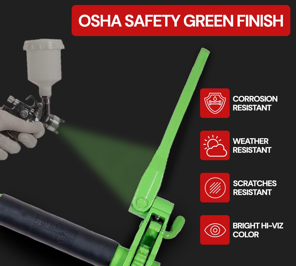 Mytee Products 4 Pack Heavy Duty Hi-Viz Green Folding Handle Ratchet Load Chain Binder | 1/2" Grab Hook & 5/8" Slip Hook - 15,000 Lbs WLL for Flatbed Trailer