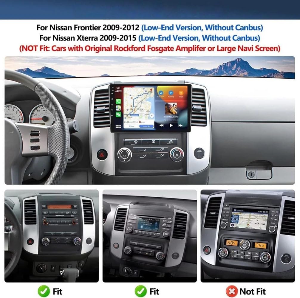 4+64GB Android 15 8-core Radio Stereo for Nissan Frontier Xterra 2009-2012 with Wireless Apple Carplay Android Auto 9.7" Touchscreen with Free Backup Camera GPS Navigation FM RDS DSP Head Unit